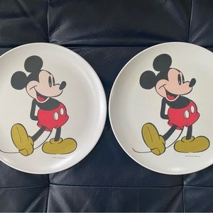 2 Vintage Disney Mickey Mouse Melamine Plates. From smoke-free & pet-free home.